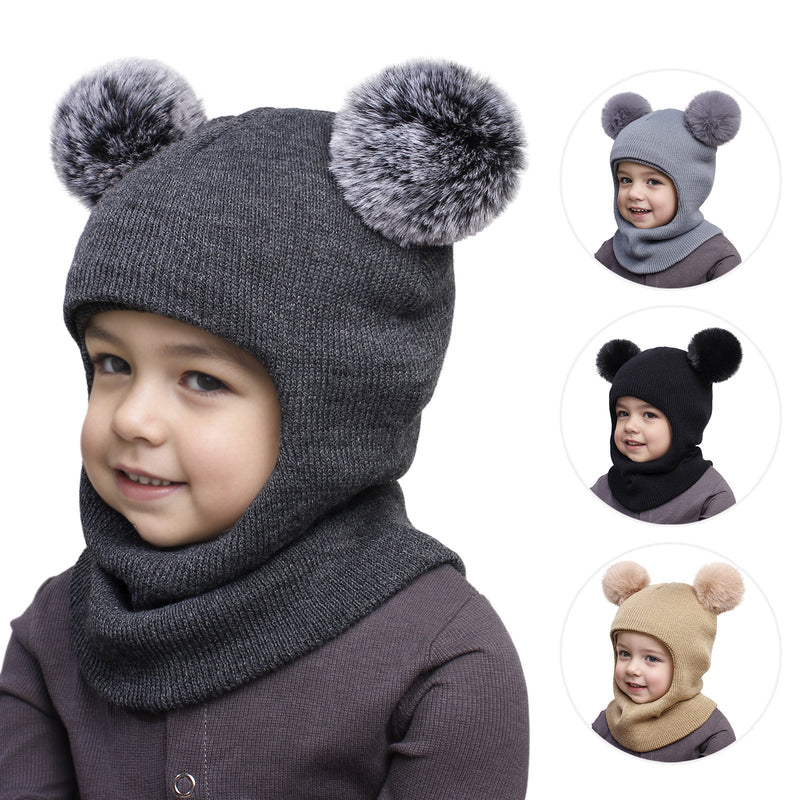 🔥Hot Sale 49% OFF🔥Children's winter hat with ear muffs and pom-poms