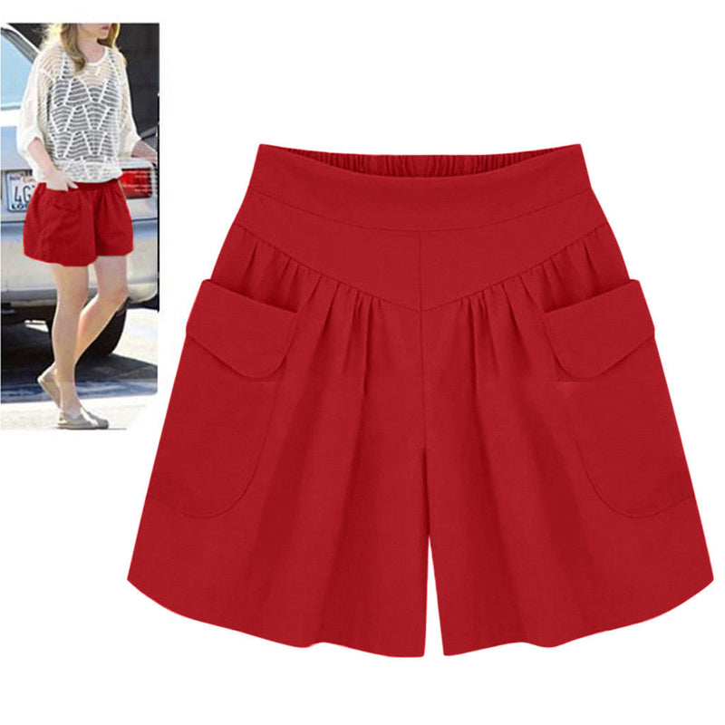 Women Beach Casual Hot Shorts with Elastic Waistband