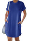 👗Women's Casual Short Sleeve T Shirt Dress Basic Dresses with Pockets