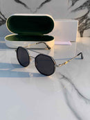 Shahrukh Khan Luxury Octagon Sunglasses with Black and Gold Detailing-FunkyTradition