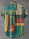 Vintage Color Blocks Decorative Patterns Casual 100% Cotton Shirt