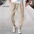 Men's Linen Casual Bloomers Harem Belted Pants