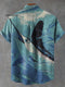 Vintage Deep Sea Fish Art Print Casual 100% Cotton Shirt