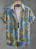 Vintage ART Print Casual Jacquard Shirt