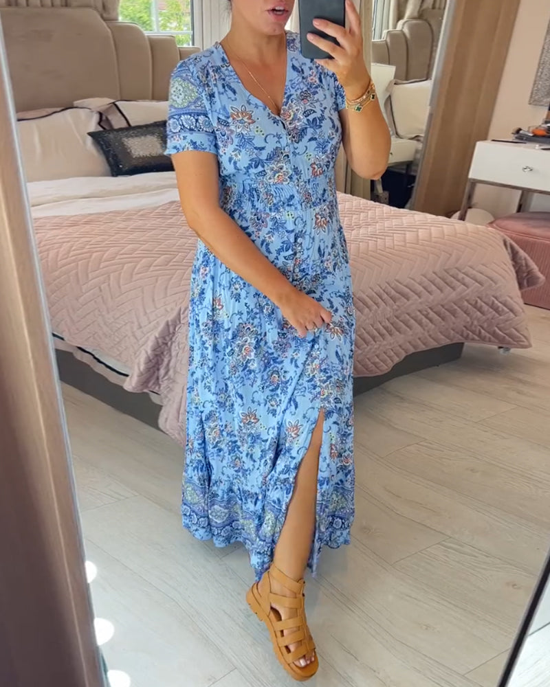 💃Hot Sale - 49% OFF🔥Floral Print V-neck Dress