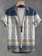 Vintage Decorative Stripes Art Print Casual Jacquard Shirt