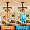 Reversible 3 Speeds Vintage Brown Ceiling Fan