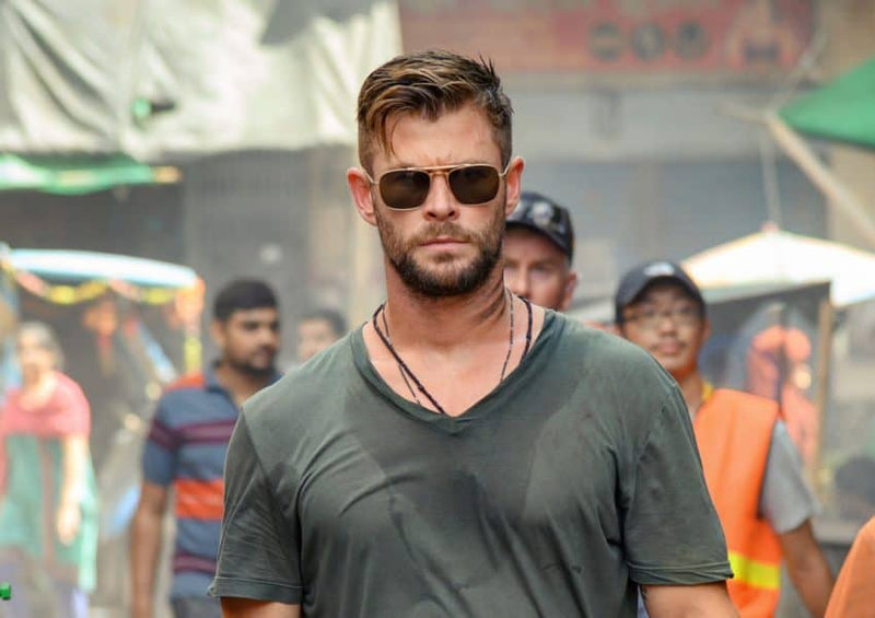 Chris Hemsworth Extraction Movie Square Sunglasses For Men-FunkyTradition