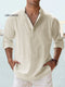 Cotton Linen Casual Long Sleeve Shirt