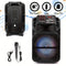 Portable Wireless Trolley Speaker with LED DJ Lights, Microphone & Wheels