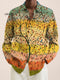 Vintage Colorful Leaf Tree Decorative Pattern 100% Cotton Long Sleeve Shirt