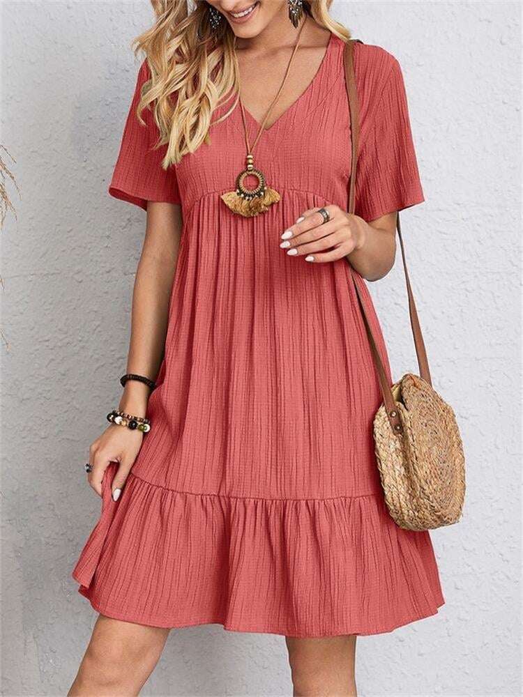 🔥Hot Sale 50% OFF💝Retro V-neck Loose Casual Dress