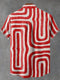 Abstract Art Red Lines Decorative Pattern Casual 100% Cotton Shirt