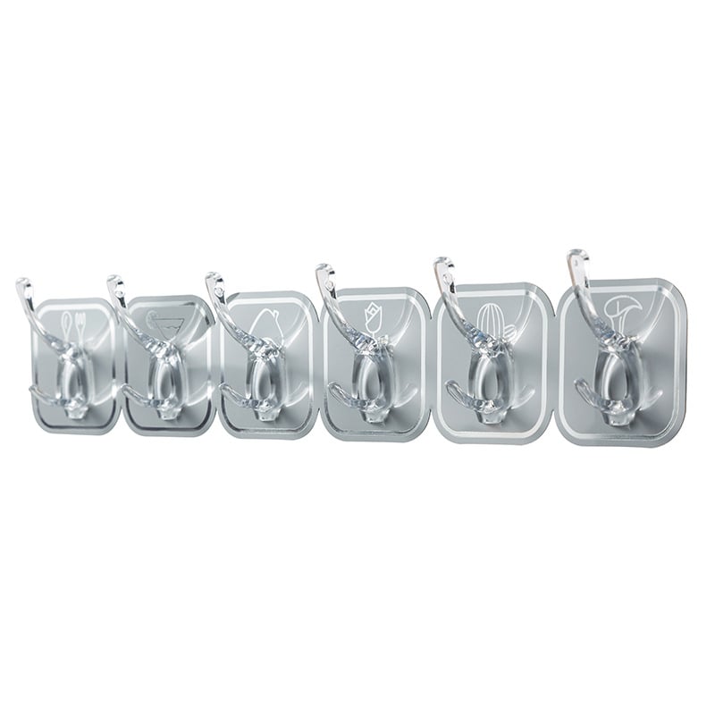 Multifunctional Transparent 6 Hooks