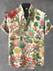 Vintage Floral Art Print Casual 100% Cotton Shirt