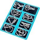 Metal puzzle ring eight-piece blue version brain teasers