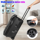 Portable Wireless Trolley Speaker with LED DJ Lights, Microphone & Wheels