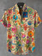 Men's Indian Folk Floral Print Art Casual 100% Cotton Shirt