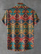 Vintage Ethnic Pattern Art Print Casual 100% Cotton Shirt