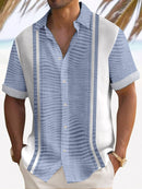 Trendy Vacation Print Short Sleeve Men's Shirt