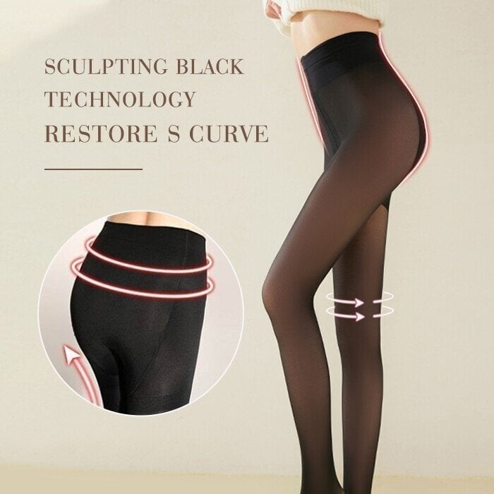 🔥Hot Sale🔥Flawless Legs Fake Translucent Warm Plush Lined Elastic Tights