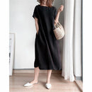 Loose Cotton And Linen Dress