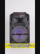 Portable Wireless Trolley Speaker with LED DJ Lights, Microphone & Wheels