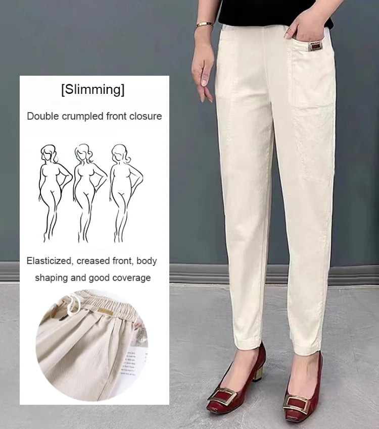 💝Hot Sale 49% OFF💝Women's Elastic Waist Cotton Pants✈️Free Shipping