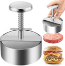 Manual meat press for hamburger patties