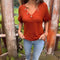 Women's Stylish V-neck Short-sleeved Top