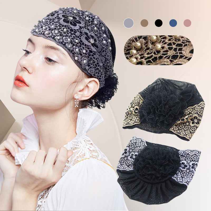 🔥Hot Sale🔥Ladies Floral Lace Headscarf