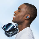 Wireless Bluetooth Headset with 2000mAh Charging Bin and HD Mirror Digital Display