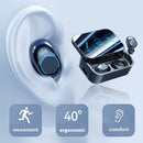 Wireless Bluetooth Headset with 2000mAh Charging Bin and HD Mirror Digital Display