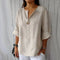 Women's Linen-Cotton V-Neck Comfortable Top