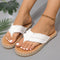 Summer Fluffing Canvas Flat Flip Flop