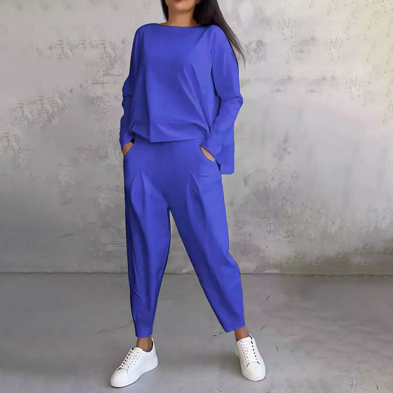 💥Limit Time 50% OFF 💕Women's 2-piece set: long-sleeved round neck top + pants🧥+👖