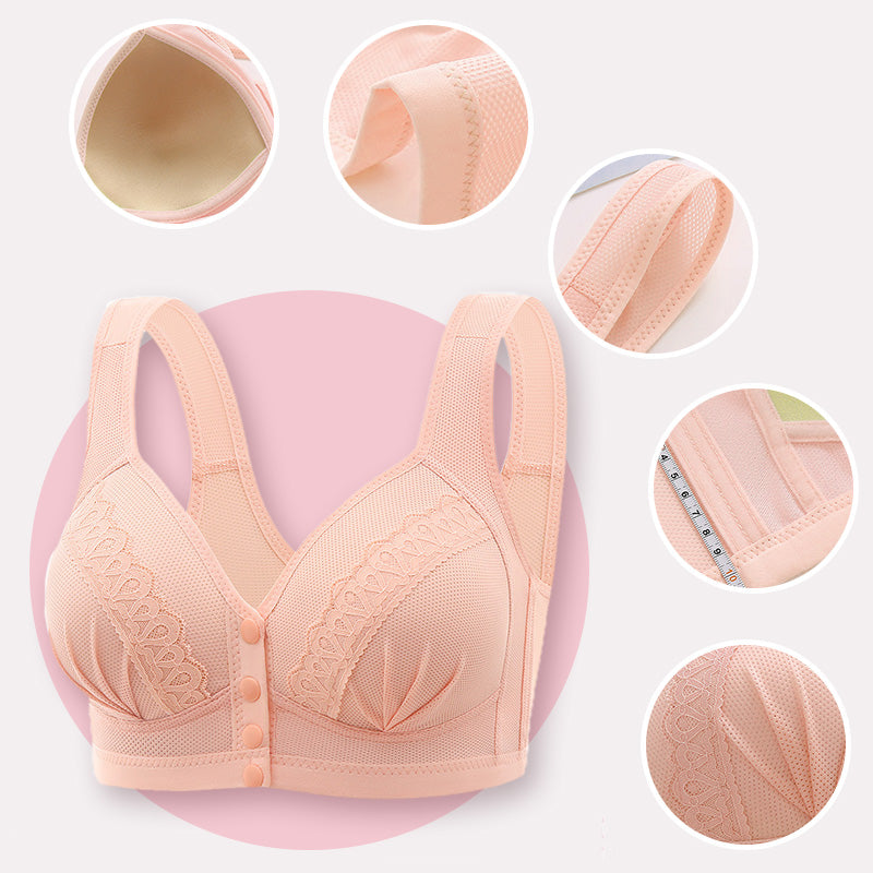 💘2025 Front Button Breathable Skin-Friendly Cotton Bra