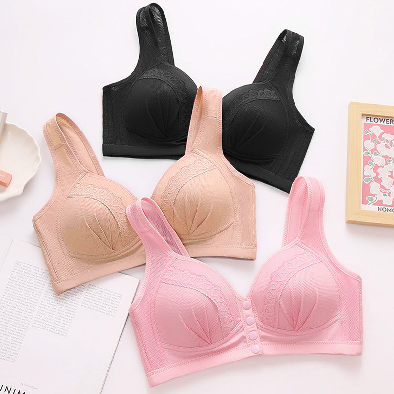 💘2025 Front Button Breathable Skin-Friendly Cotton Bra