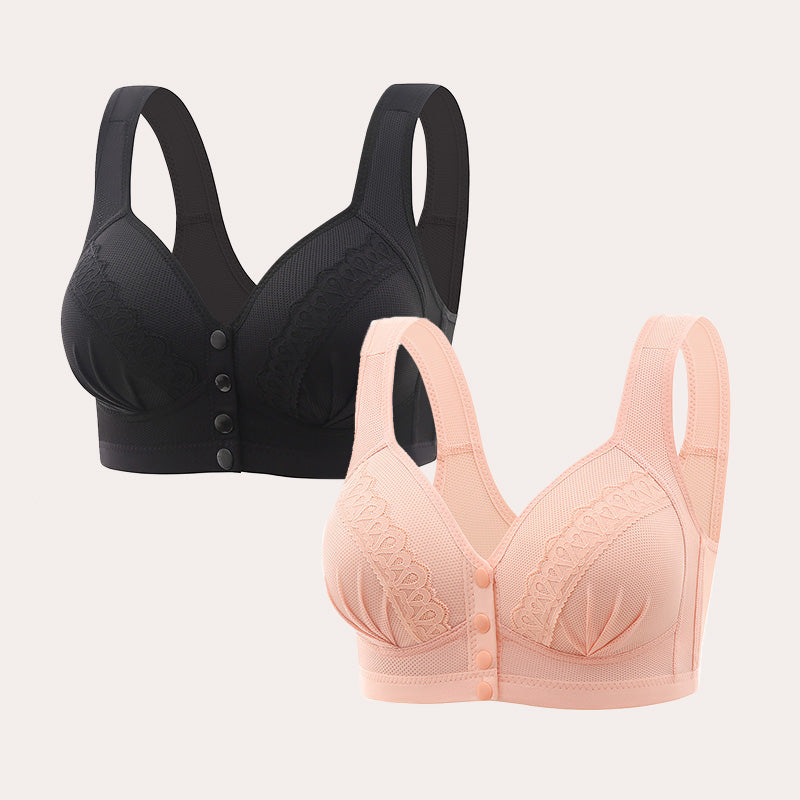 💘2025 Front Button Breathable Skin-Friendly Cotton Bra