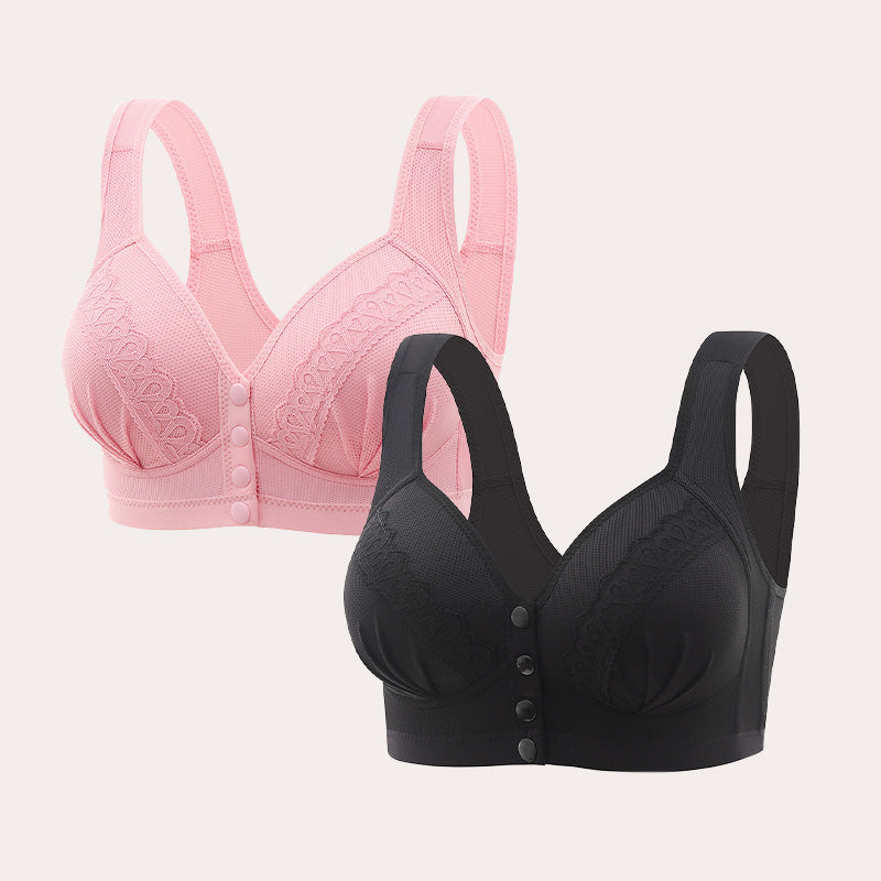 💘2025 Front Button Breathable Skin-Friendly Cotton Bra