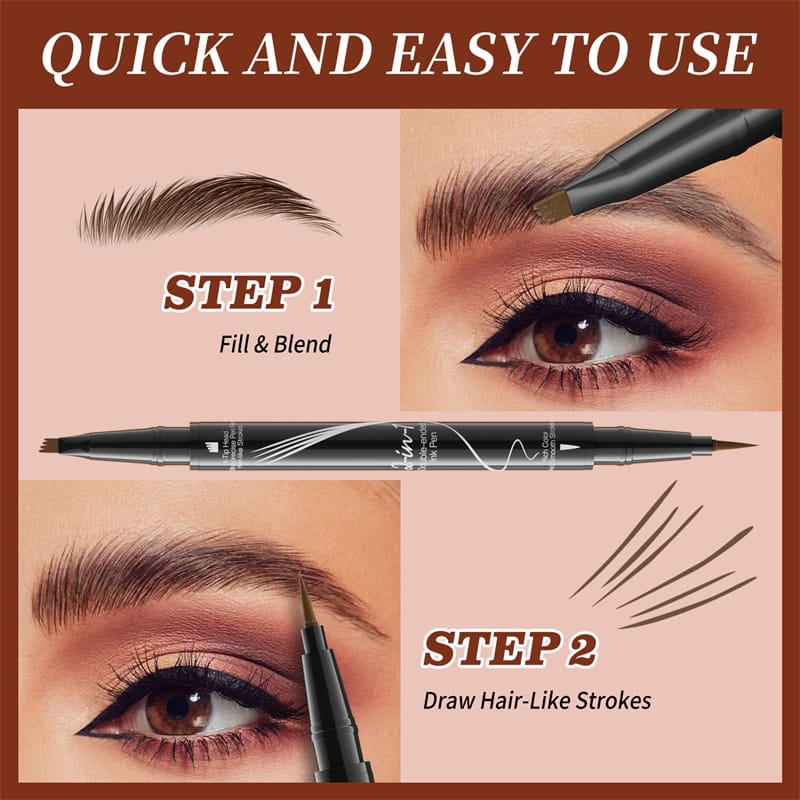 💓2-In-1 Waterproof Long-Lasting Eyebrow Pen - vimin