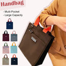 Color blocking multi-pocket multi-functional large capacity handbag