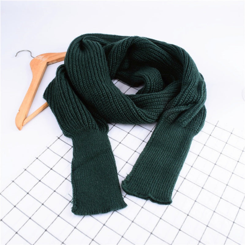 🧑‍🎄🧑‍🎄Women's Solid Knitted Sweater Scarf with Sleeves