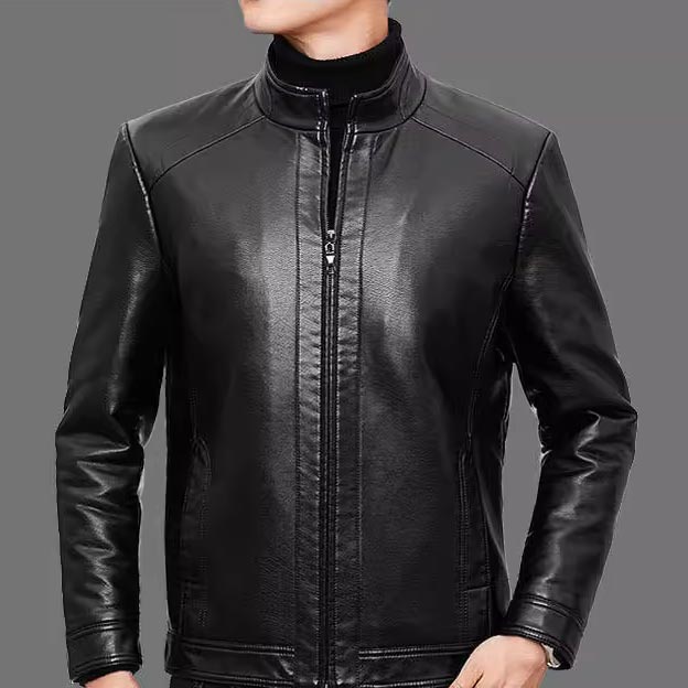 Men's Warm Plush Lining Leather Jacket Coat - Gift for Him!