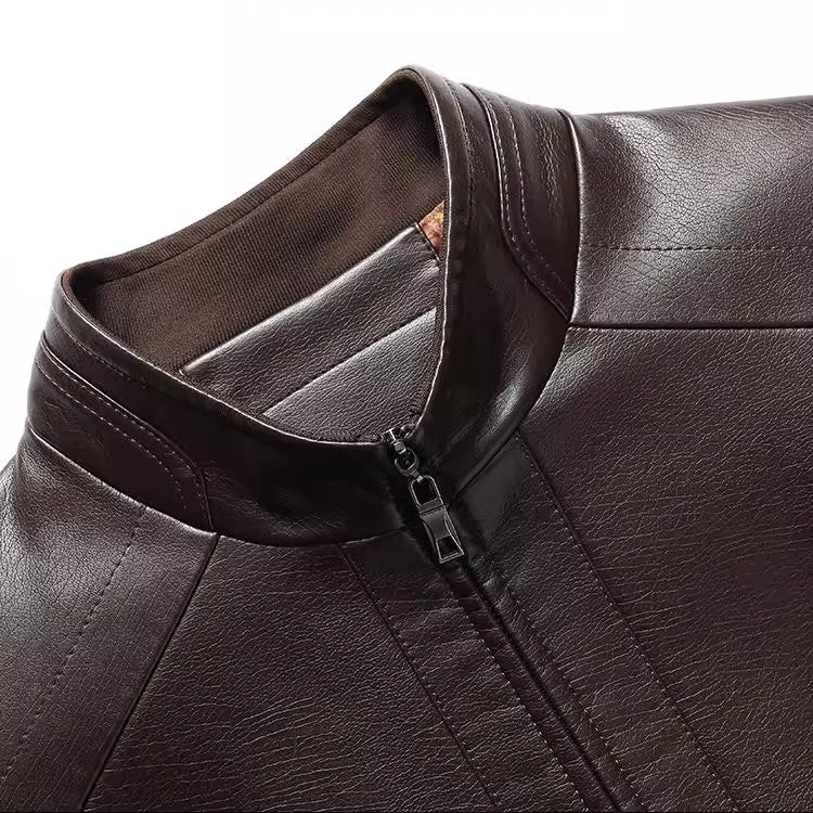 Men's Warm Plush Lining Leather Jacket Coat - Gift for Him!