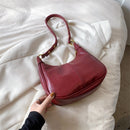 Women's Classic Solid Color Zipper Shoulder Bag - vimin