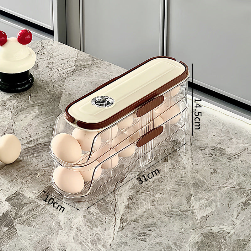 Clear Kitchen Egg Organizer for Refrigerator Side Door