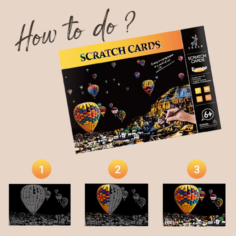 4pcs Creative Scratch Paintings Set with Tool - vimin