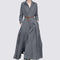 Retro Super Long Solid Color Shirt Dress