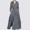 Retro Super Long Solid Color Shirt Dress